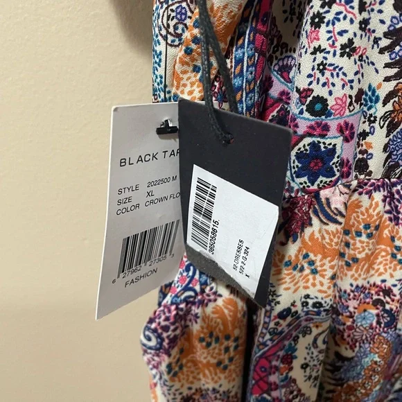 Black Tape colorful paisley maxi dress ~ Size XL ~ NWT - Picture 4 of 11